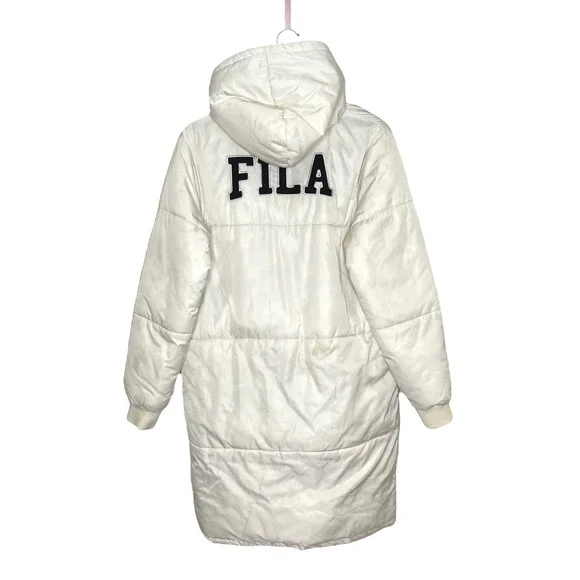 Fila Jackets Coats Fila White Long Puffer Coat Size Medium